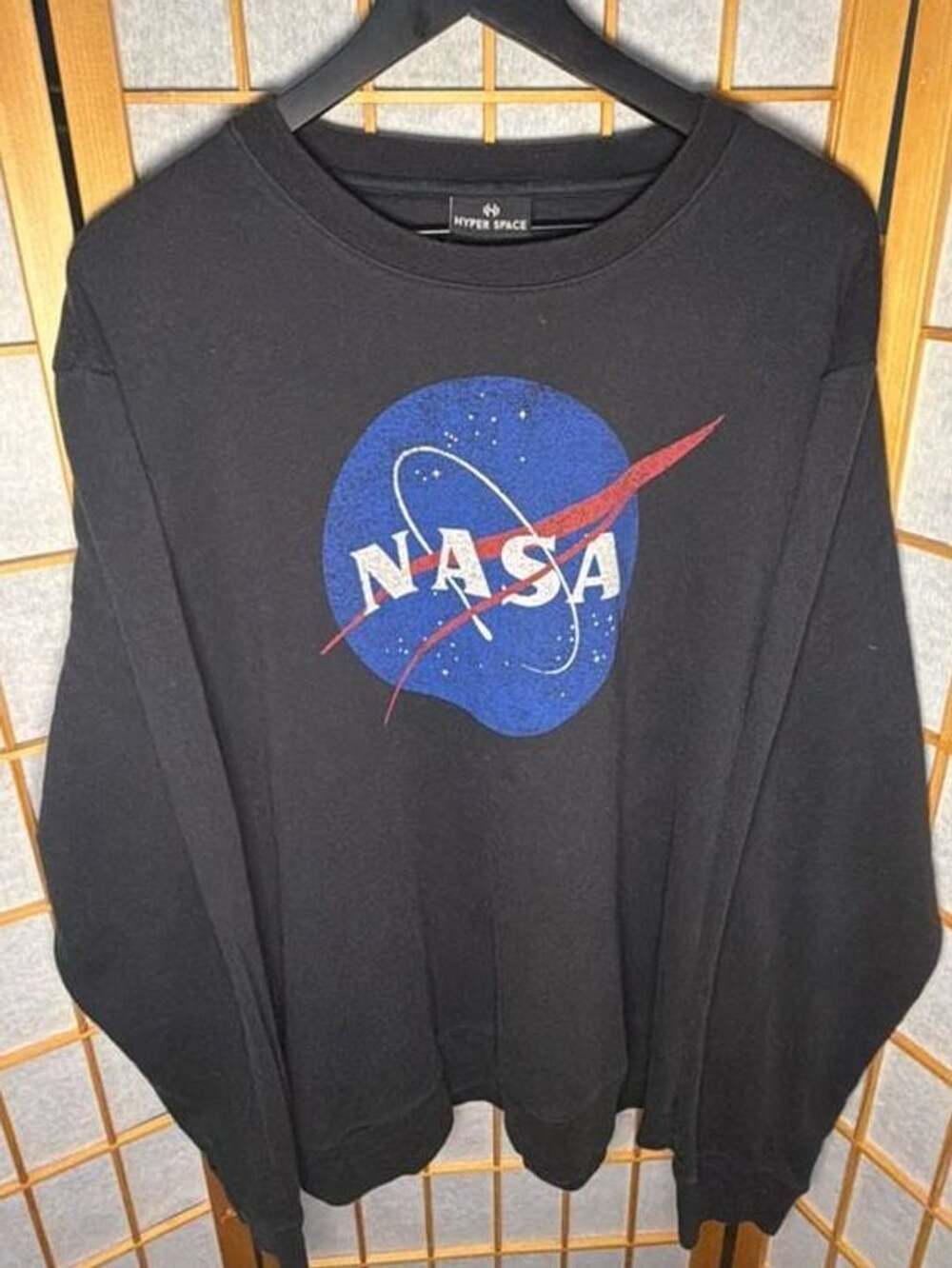 Hyper Space NASA Logo Graphic Sweatshirt Black Size XXL
